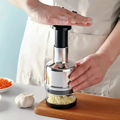 Manual Garlic Chopper Crusher - Handheld Vegetable & Herb Pressing Slicer for Kitchen Cooking Gadgets