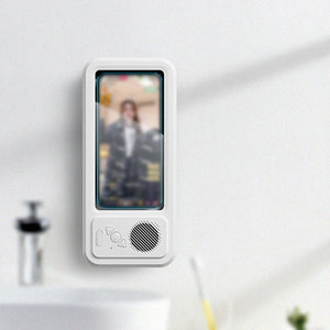 Waterproof Shower Phone Holder, Bluetooth Speaker, Anti-Fog Touch Screen, Wall Mount, Bathroom, IPX4