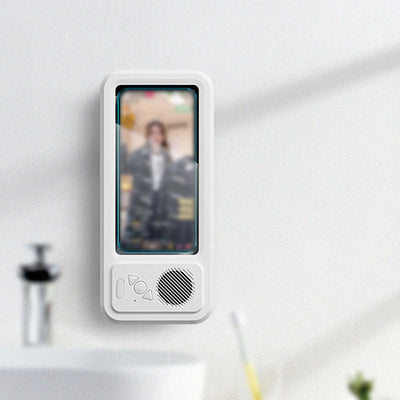 Waterproof Shower Phone Holder, Bluetooth Speaker, Anti-Fog Touch Screen, Wall Mount, Bathroom, IPX4