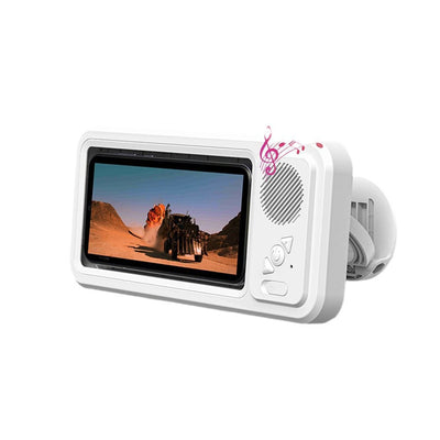 Waterproof Shower Phone Holder, Bluetooth Speaker, Anti-Fog Touch Screen, Wall Mount, Bathroom, IPX4
