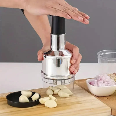 Manual Garlic Chopper Crusher - Handheld Vegetable & Herb Pressing Slicer for Kitchen Cooking Gadgets