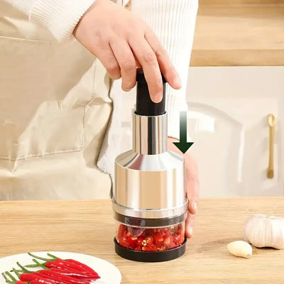 Manual Garlic Chopper Crusher - Handheld Vegetable & Herb Pressing Slicer for Kitchen Cooking Gadgets