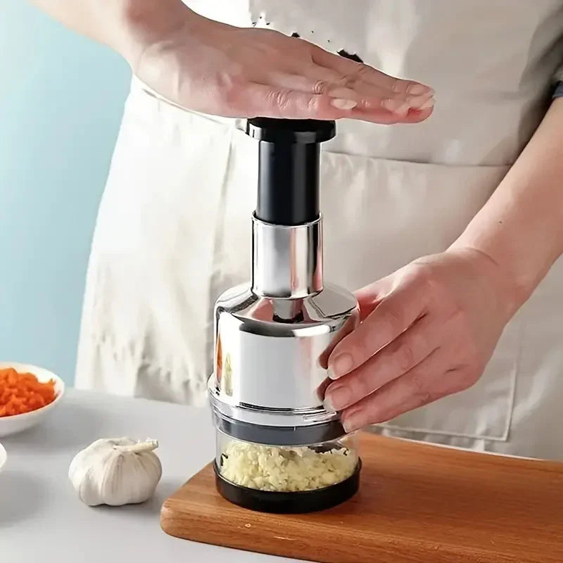 Manual Garlic Chopper Crusher - Handheld Vegetable & Herb Pressing Slicer for Kitchen Cooking Gadgets